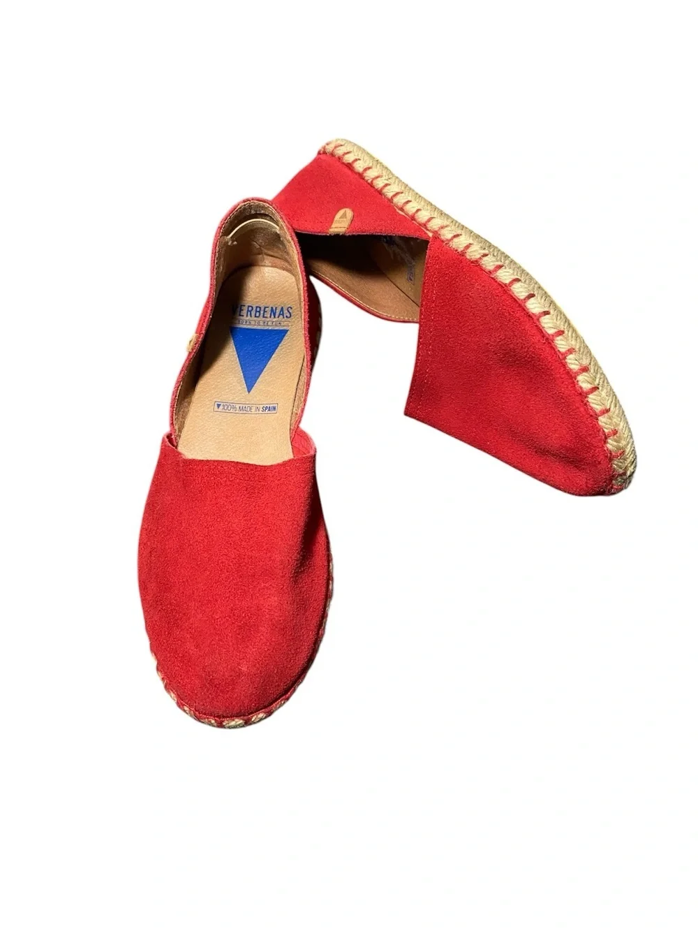 Verbenas Carmen Red Suede Espadrille Flats EU-38, USA 7.5/8